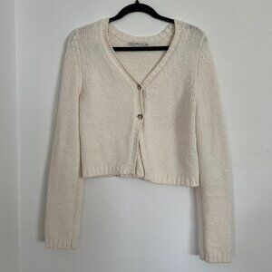 Abercrombie Women's Textural Cardigan in Cream Size Small